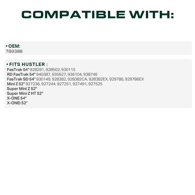  789388 Mower Deck Belt Replacement for Hustler FasTrak 54 Inch RD FasTrak SD 928291 928502 930115 940387 935627 936104 938746 930149 928382 Super Mini Z 52