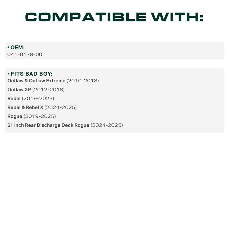  041-0178-00 Mower Deck Belt Replacement for Bad Boy Outlaw & More | 61-in Deck | Aramid Cord