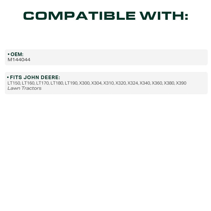  M144044 Drive Belt Replacement for John Deere X300 LT160 LT180 LT150 X320 LT190 X304 X380 X390 LT170 X310 X324 X340 X360 / 91.02 inches / Aramid Cord