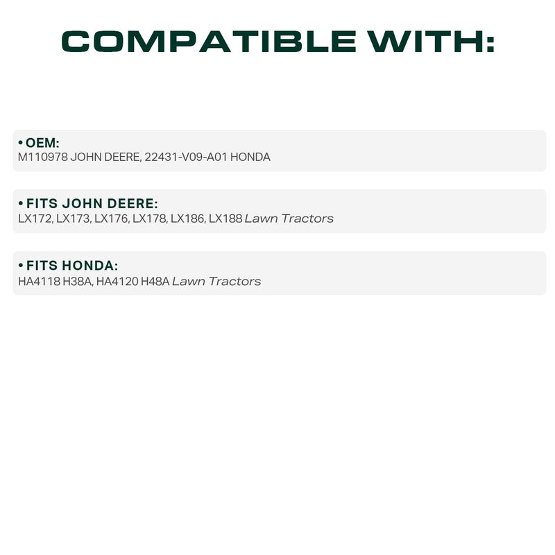  M110978 Drive Belt Replacement for John Deere LX176 LX188 LX178 LX172 LX173 LX186 / Aramid Cord Powertrain Drive V-Belt / 102.00 inches
