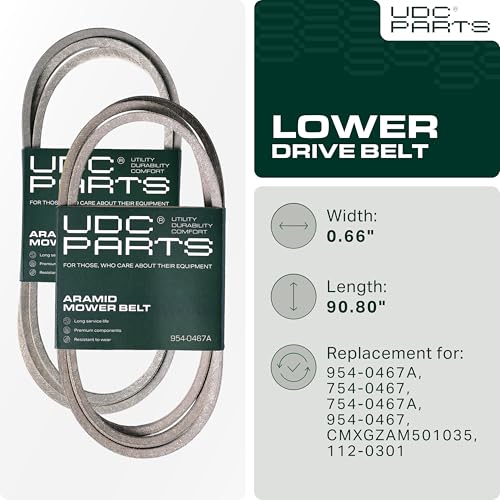 Aftermarket Columbia Lawn Mower Parts - 954-0467A, 954-0467 Mower Drive Belt Replacement for Craftsman LT2000 | Toro LX460, LX420 & More | Aramid Cord