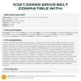  532130969, 130969 Mower Drive Belt Replacement for Husqvarna YTH18542, YTH22V46, LGT2654 & More | Aramid Cord