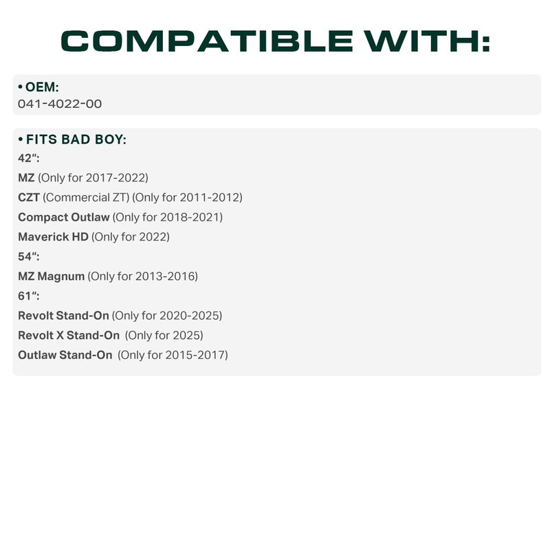  041-4022-00 Mower Deck Belt Replacement for Bad Boy MZ Magnum Maverick HD CZT Revolt 041402200 B138 / Aramid Cord / 141.00 inches