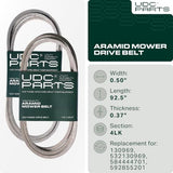  532130969, 130969 Mower Drive Belt Replacement for Husqvarna YTH18542, YTH22V46, LGT2654 & More | Aramid Cord