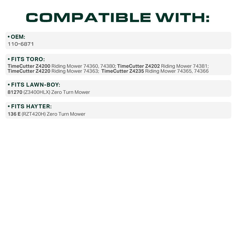 110-6871 Mower Deck Belt Replacement for Toro TimeCutter Z4200 & More | 42-in Deck | Aramid Cord
