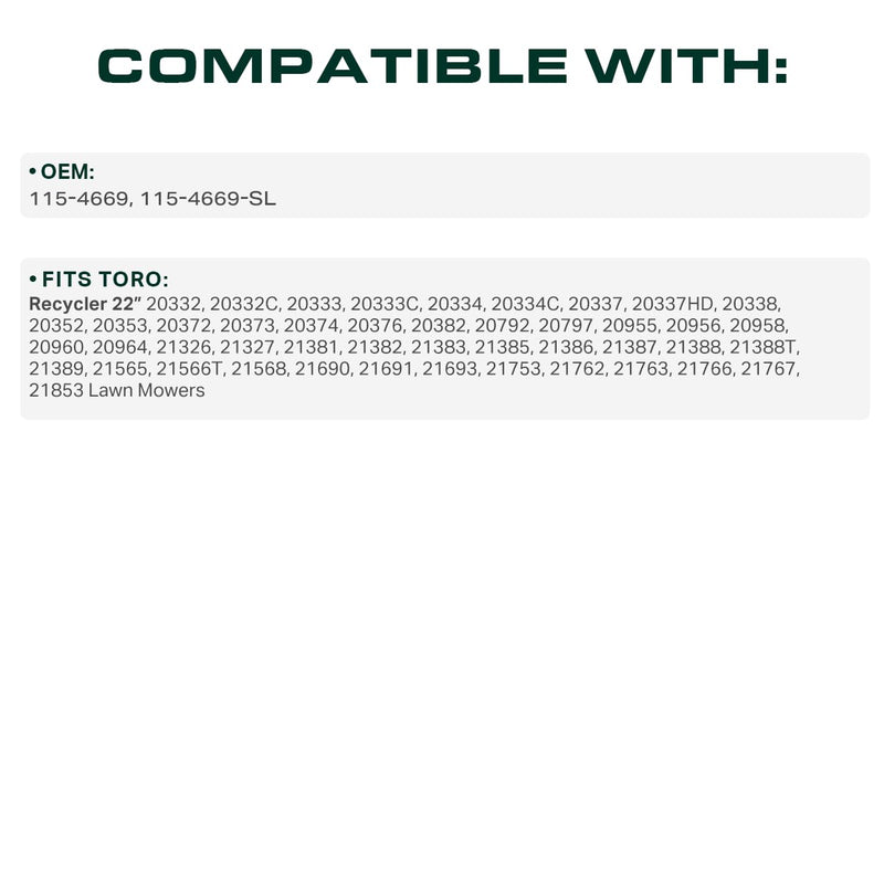  115-4669 Drive Belt Replacement for Toro 22 inch Recycler Lawn Mower 20332 20333 20334 20332C 20334C 20337 20338 20352 20353 20372 20373 20374 20382 20792 20797 20955 / Aramid Cord / 33 1/4