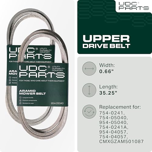 Aftermarket Troy-Bilt Lawn Mower Parts - 954-05040, 754-0241 Mower Drive Belt Replacement for Troy-Bilt Bronco | Craftsman T100 & More | Aramid Cord