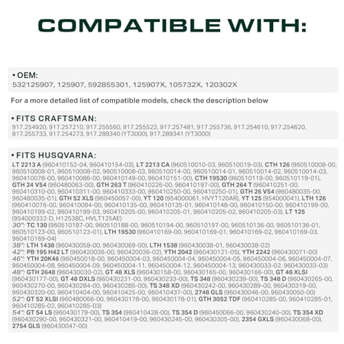  125907X, 532125907 Mower Drive Belt Replacement for Craftsman, Husqvarna & More | Aramid Cord