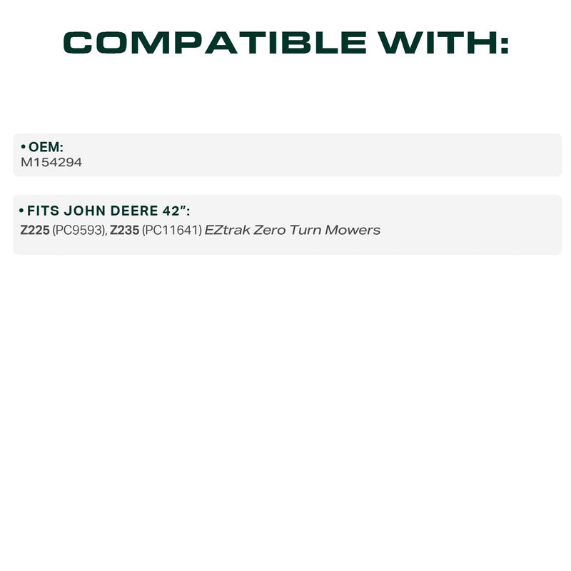M154294 Mower Deck Belt Replacement for John Deere Z225, Z235 & More | 42-in Deck | Aramid Cord