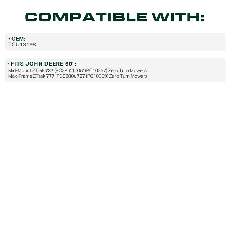  TCU13198 Mower Deck Belt Replacement for John Deere & More | 60-in Deck | Aramid Cord