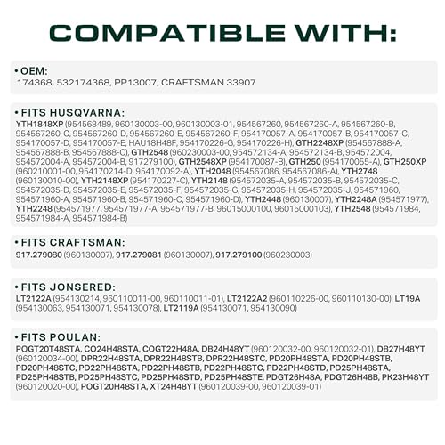  174368, 532174368 Mower Deck Belt Replacement for Craftsman, Husqvarna & More | 48-in Deck | Aramid Cord