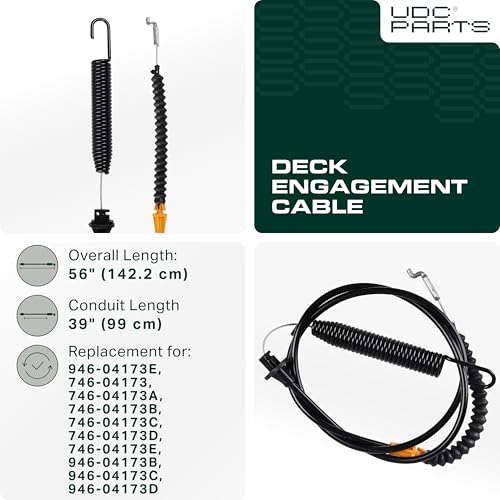  946-04173E Deck Engagement Cable Replacement for MTD Troy Bilt 946-04173C 746-04173B 746-04173 746-04173A 946-04173B 946-04173D 746-04173C 746-04173D 746-04173E Bronco Horse Pony LT1500