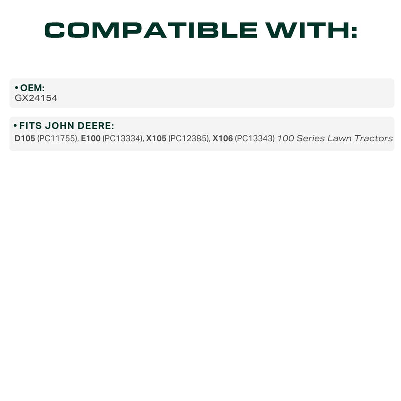  GX24154 Mower Drive Belt Replacement for John Deere D105, E100 & More | Aramid Cord