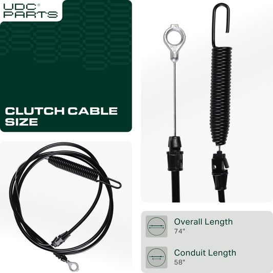 Aftermarket Husqvarna Lawn Mower Parts -  UDC Parts 584243501 Clutch Cable for 58 inch Husqvarna Craftsman Poulan Ariens LTH152 TS142 YTA 22V46 YTH 18K46 YTH 18542 YTH 2146 PO15542LT