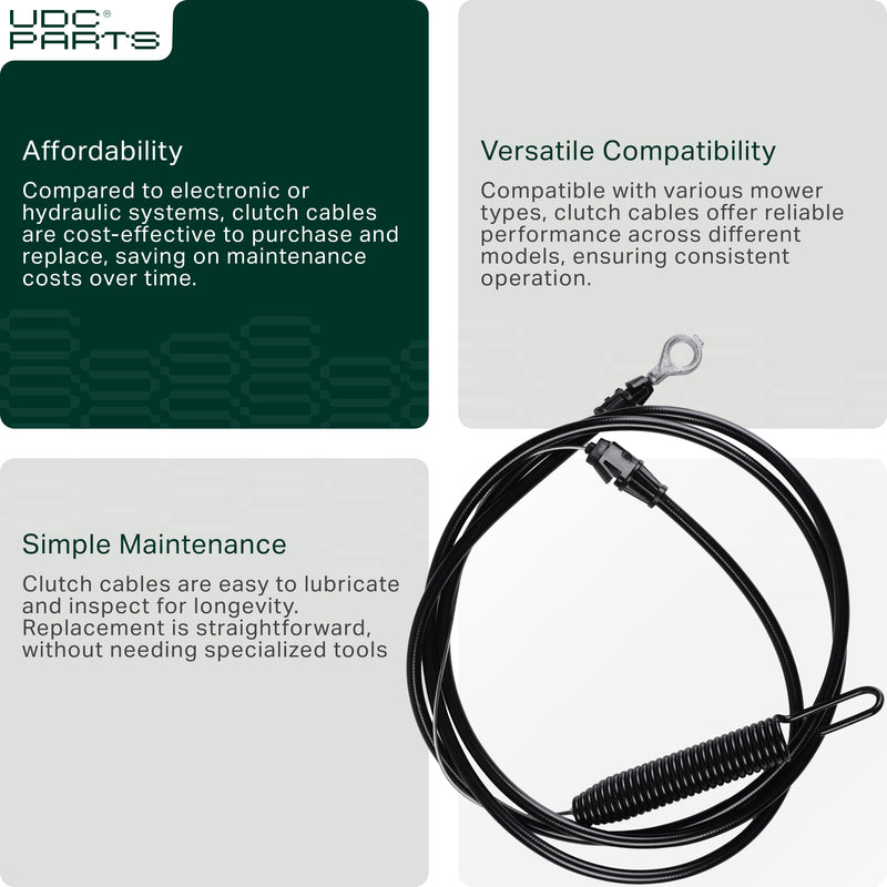 Aftermarket Husqvarna Lawn Mower Parts -  UDC Parts 584243501 Clutch Cable for 58 inch Husqvarna Craftsman Poulan Ariens LTH152 TS142 YTA 22V46 YTH 18K46 YTH 18542 YTH 2146 PO15542LT