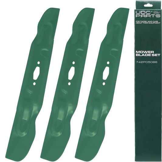 Troy-Bilt Aftermarket Parts - UDC Parts 742-05086 S-Shape Mower Blades Replacement for Cub Cadet 54 Inch ZTS2 742P05086 Craftsman CMXGZAM110194 Z5800 T3200 Z7600 TT440 Troy Bilt 490-110-C194 490-110-F194 ZT1 ZT2 / 3 Pack High Lift