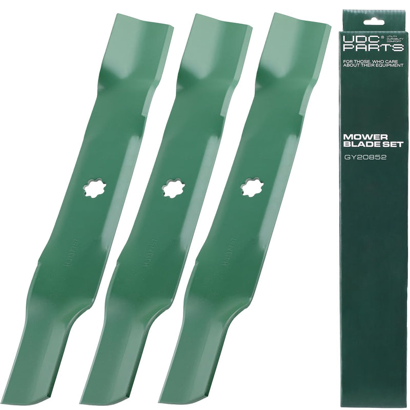  GY20852 Mower Blades 48 Inch Replacement for John Deere D140 E140 S140 Z355E GX21784 GX21786 S170 E170 LA130 LA145 D160 S160 E160 E150 GX21785 AM137757 AM141035 / High Lift Mulching 3 Pack