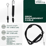  UDC Parts 532435111 Clutch Cable for 42 inch AYP Husqvarna Craftsman Poulan Ariens 532197257 532408714 197257 435111 YT3000 YT4000 YTS 4000 3000 DYS4500 DY4500 Lawn Mowers
