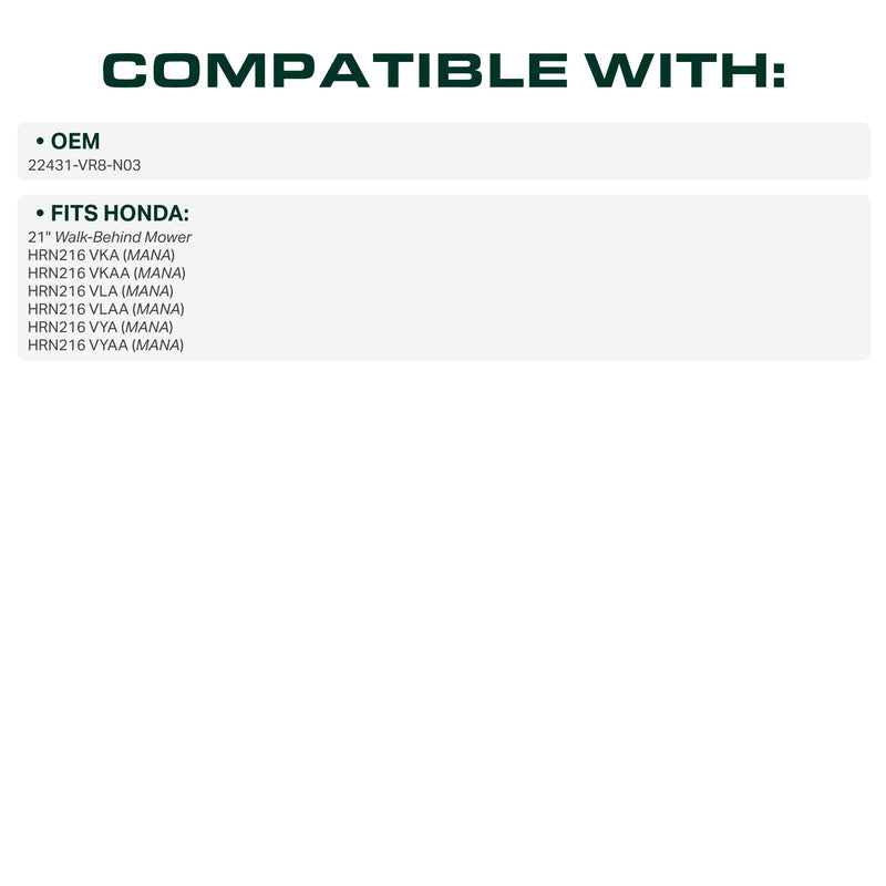  22431-VR8-N03 Mower Drive V-Belt Replacement for Honda HRN216 & More | 21-in Deck | Aramid Cord