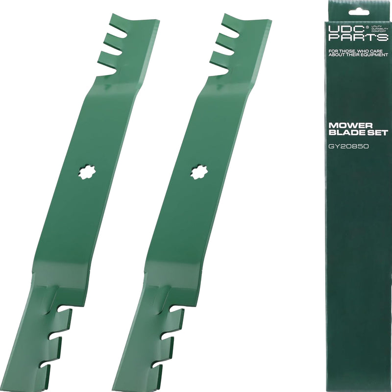  GY20850 Mower Blades Replacement for John Deere 42 inch D110 D130 D105 S100 E100 E120 E130 Z225 GX22151 AM141033 AM141031 AM141034 X305R D100 LA105 LA115 E110 / Gator Mulching Blades 2 Pack