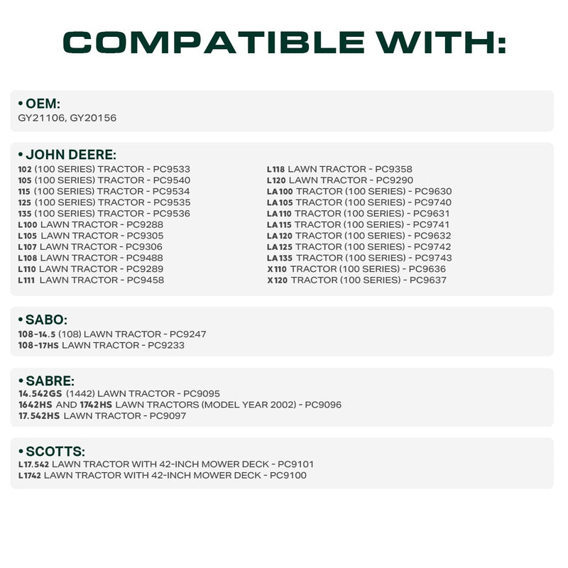  GY21106 PTO Shift Lever Cable Replacement for John Deere LA100 LA105 LA110 LA115 LA120 LA125 LA135 L100 L105 L107 L108 L110 L111 L118 L120 X110 X120 102 105 GY20156 Sabre Sabo Lawn Tractor