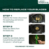  942-0677B Mower Blades Replacement for Cub Cadet 54 Inch RZT54 GT1554 Troy Bilt Mustang 54