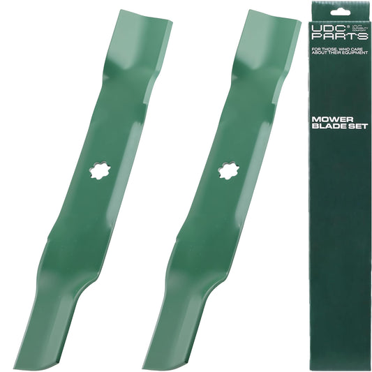 OEM–Equivalent John Deere Mower Blades - AM137327 Side Discharge Mower Blades Replacement for John Deere 42 Inch M154061 AM141032 EZtrak Z235 Z225 / 2 Pack High lift