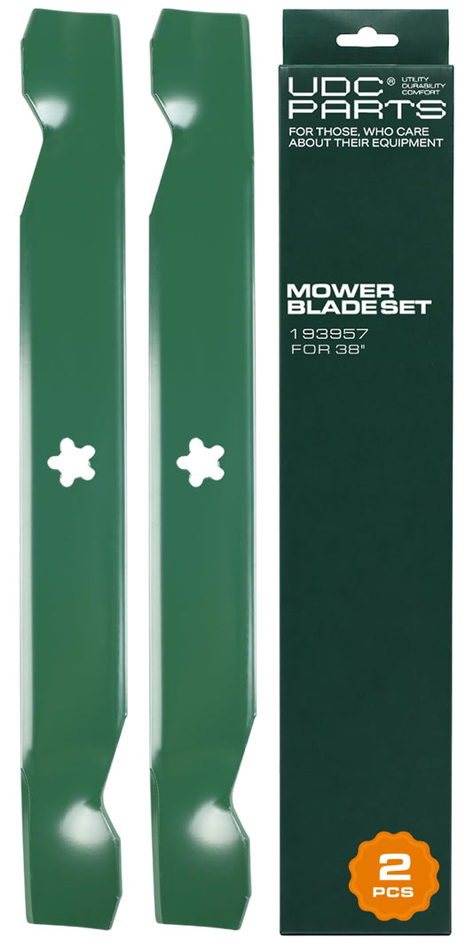OEM–Equivalent Poulan Mower Blades - 138497 193957 Lawn Mower Blades Replacement for Craftsman 38 Inch 532193957 Husqvarna 532138497 Poulan 532127842 127842 581116302 LT1238 LT19538 LTH18538 LTH1538 / High Lift Mulching 2 Pack