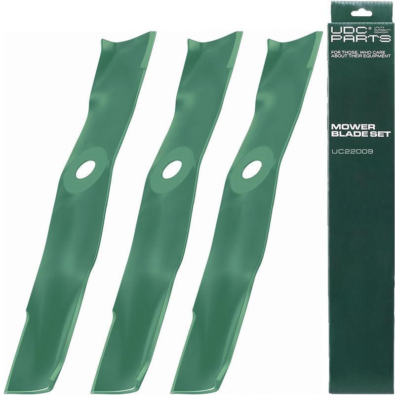  UDC Parts UC22009 Mower Blades Replacement for John Deere 48 Inch 325 335 345 M145476 M127500 M127673 X300 X304 X310 X500 X540 X570 X580 X584 GX255 GX325 GX335 Ztrak Zero‑Turn Z325E / 3 Pack High Lift