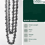  18-Inch Chainsaw Chain / L68 / .063 Gauge 68 Drive Links .325' Pitch/Low-Kickback and Low-Vibration/Fits Stihl - 1 Pack