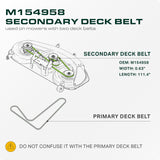  M154958, M110313 Mower Deck Belt Replacement for John Deere X300, X320, X500 & More | 48-in Deck | Aramid Cord