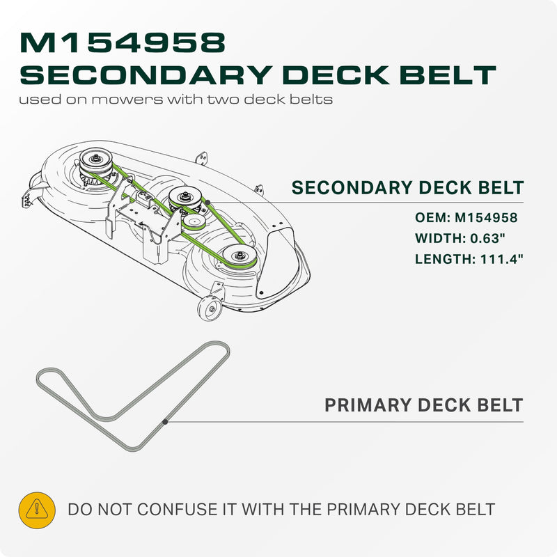  M154958, M110313 Mower Deck Belt Replacement for John Deere X300, X320, X500 & More | 48-in Deck | Aramid Cord