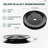  532129861 Idler Pulley / 42 48 54 inch deck / Replacement for Craftsman Husqvarna Poulan 129861 153535 173436 177865 532173436 532153535