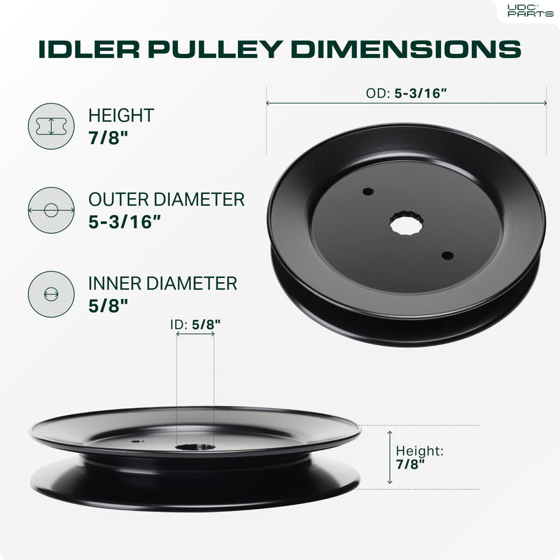  532129861 Idler Pulley / 42 48 54 inch deck / Replacement for Craftsman Husqvarna Poulan 129861 153535 173436 177865 532173436 532153535