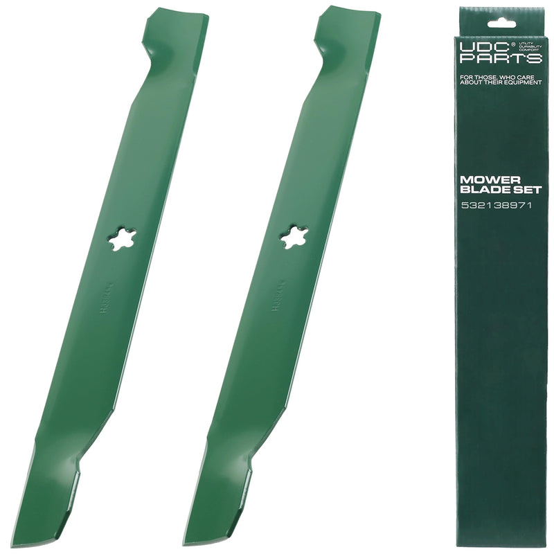  532138971 138971 42 Inch Mower Blades Replacement for Craftsman LT2000 YT3000 Husqvarna YTH22V42 YTH18542 YTA18542 YTH1542XP Poulan 532127843 138498 532138498 532134149 / High Lift 2 Pack