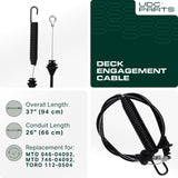  946-04092 Deck Engagement Cable Replacement for MTD Troy Bilt 746-04092 Toro 112-0504 PTO Clutch Cable LX420 LX425 LX460 LX465 Lawn Mowers