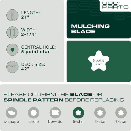 Aftermarket Murray Lawn Mower Parts -  134149 Mulching Blades Replacement for Craftsman 42 Inch 532134149 Husqvarna 138971 422719 YTH18542 YTA18542 YTH1842 138971 532138971 138498 Poulan PO17542LT YTH1542XP YTH22V42 / 2 Pack
