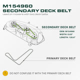  M154960 Mower Secondary Deck Belt Replacement for John Deere X320, X500 & More | 54-in Deck | Aramid Cord