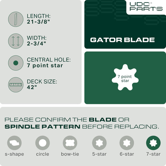  GY20850 Mower Blades Replacement for John Deere 42 inch D110 D130 D105 S100 E100 E120 E130 Z225 GX22151 AM141033 AM141031 AM141034 X305R D100 LA105 LA115 E110 / Gator Mulching Blades 2 Pack