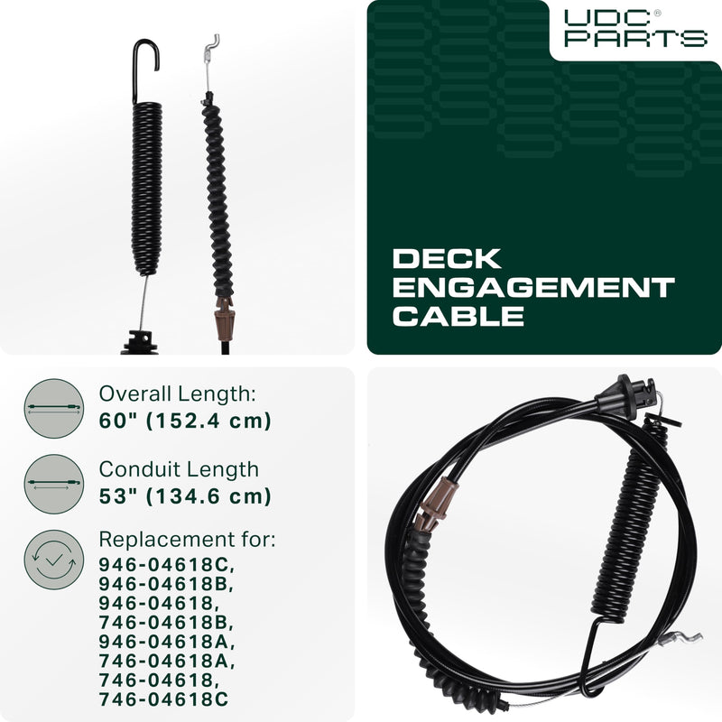  946-04618C Deck Engagement Cable Replacement for Cub Cadet LTX 1045 LTX 1040 946-04618 946-04618A 946-04618B 746-04618 746-04618A 746-04618B 746-04618C MTD Troy Bilt LTX 1042