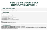  130-0843 Mower Deck Belt Replacement for Toro TimeCutter SS5425 & More | Aramid Cord