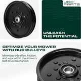  AM121602 Idler Pulley / 48 inch Deck / Replacement for John Deere AM106627 AUC16698 LT133 LT160 F725 X320 GT235 LT155 GT225 Scotts Z445 Z425