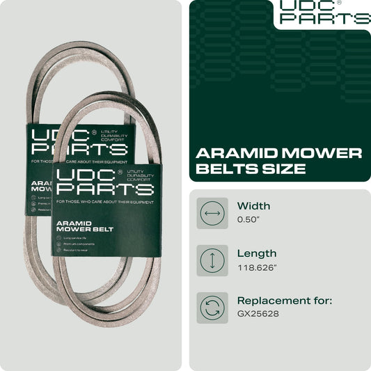GX25628 Mower Deck Belt Replacement for John Deere Z345R, Z335E, Z315E & More | 42-in Deck | Aramid Cord