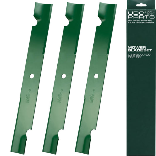 60 Inch Mower Blades Replacement for Bad Boy Exmark Hustler Gravely Toro Dixie Chopper Ariens 038-2007-00 038-6050-00 038-6002-00 30227-60 30227-60V 103-0301-S / High Lift Mulching 3 Pack