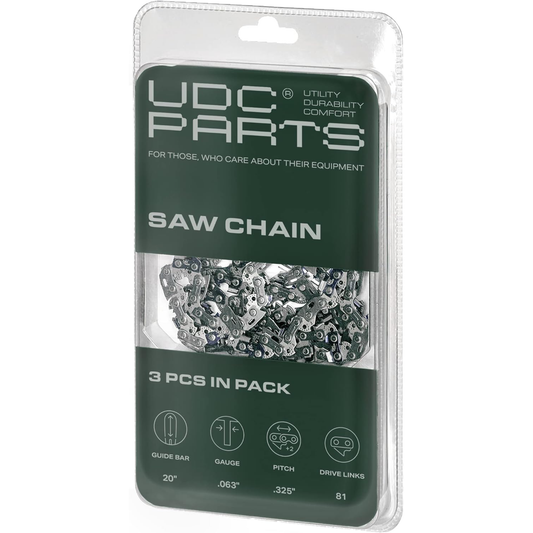UDC Parts 20-Inch Chainsaw Chain / L81 /.063 Gauge 81 Drive Links .325 Pitch/Compatible with Stihl Chainsaw - 3 Pack
