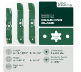  942-0611A 942-0612A Mower Blades Replacement for Cub Cadet 46 Inch LT1045 LT1046 742-0611A 742-0611 742-0612A 742-0612 942-04124 942-04125 i1046 1180 Troy Bilt 742-04125 / 3 Pack Mulching