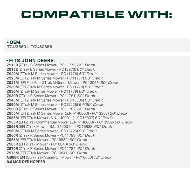  TCU35604 Mower Deck Belt Replacement for John Deere Z930M, Z950M, Z920M & More | 60-in Deck | Aramid Cord