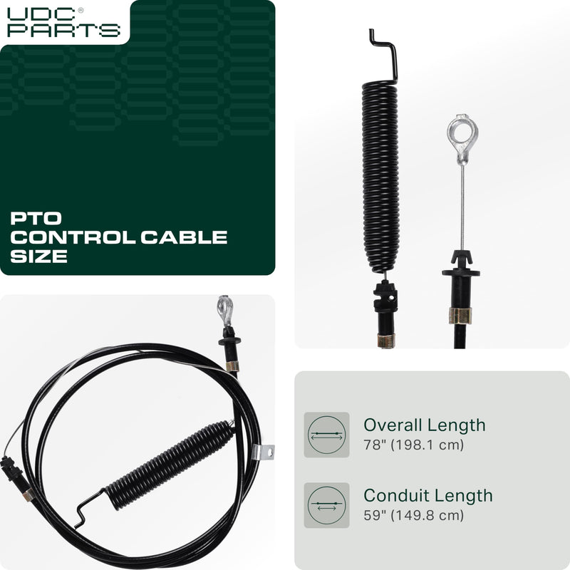  GY21641 Push Pull PTO Control Cable Replacement for John Deere GY21287 D100 D105 D110 D120 D125 D130 X105 X125 X145 107S GY22387 S100 S120 Lawn Tractors