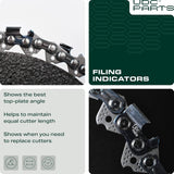  3 Pack /12 Inch Chainsaw Chain / R45 /.043/45 Drive Links 3/8 Pitch LP - Fits Dewalt Husqvarna Craftsman Ryobi Black & Decker Worx Makita