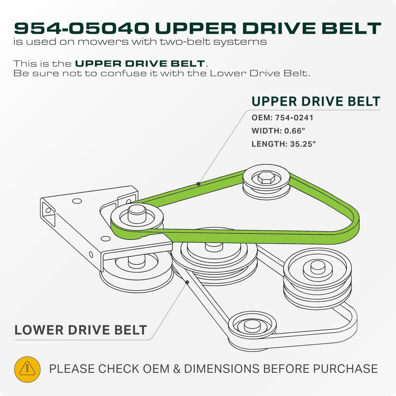 954-05040, 754-0241 Mower Drive Belt Replacement for Troy-Bilt Bronco | Craftsman T100 & More | Aramid Cord